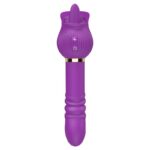 Vibrador de Ponto G e Clitóris em formato de Rosa com Língua e Vai e vem - Jane - Imagem 2