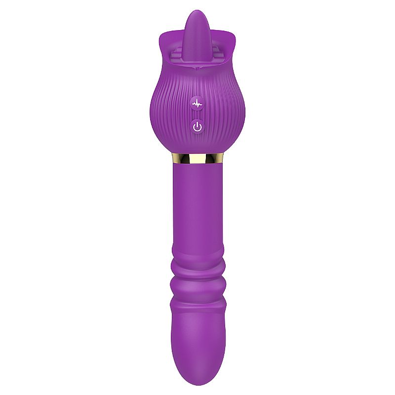 Vibrador de Ponto G e Clitóris em formato de Rosa com Língua e Vai e vem - Jane - Imagem 2