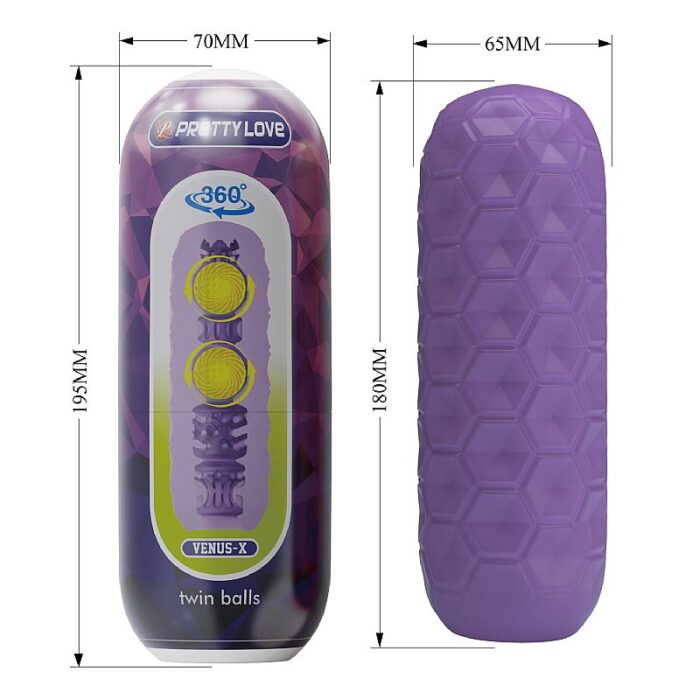 Masturbador masculino Egg Twin Balls Roxo - Pretty Love - Imagem 5