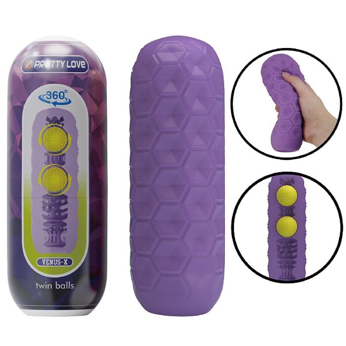 Masturbador masculino Egg Twin Balls Roxo - Pretty Love - Imagem 3