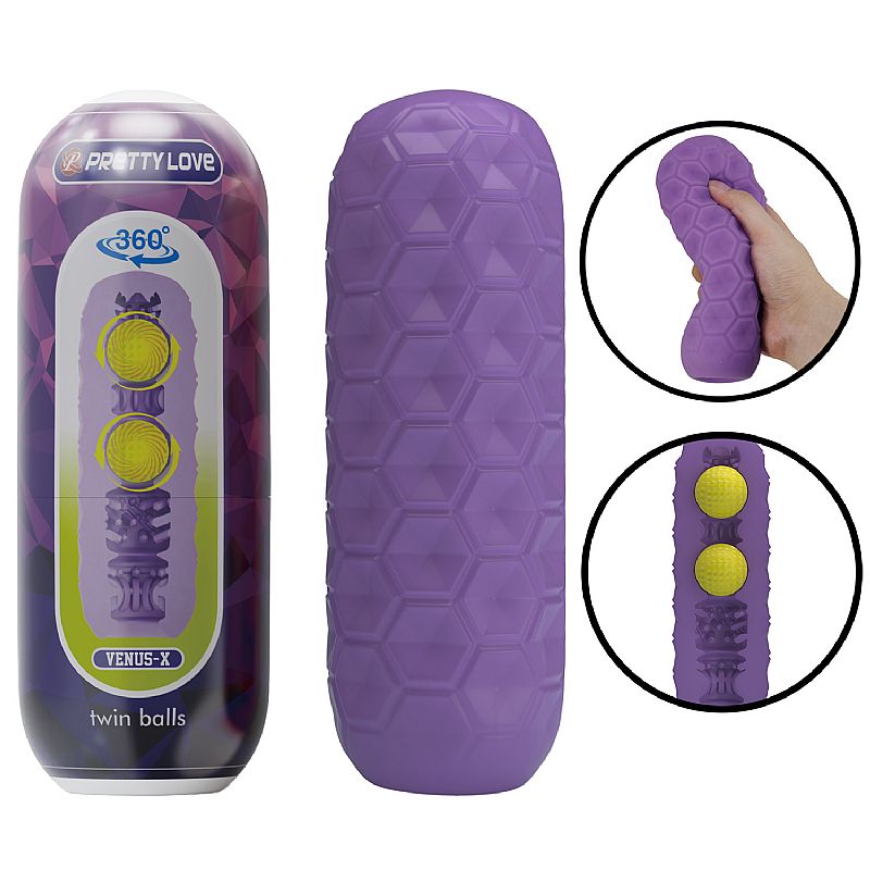 Masturbador masculino Egg Twin Balls Roxo - Pretty Love - Imagem 3