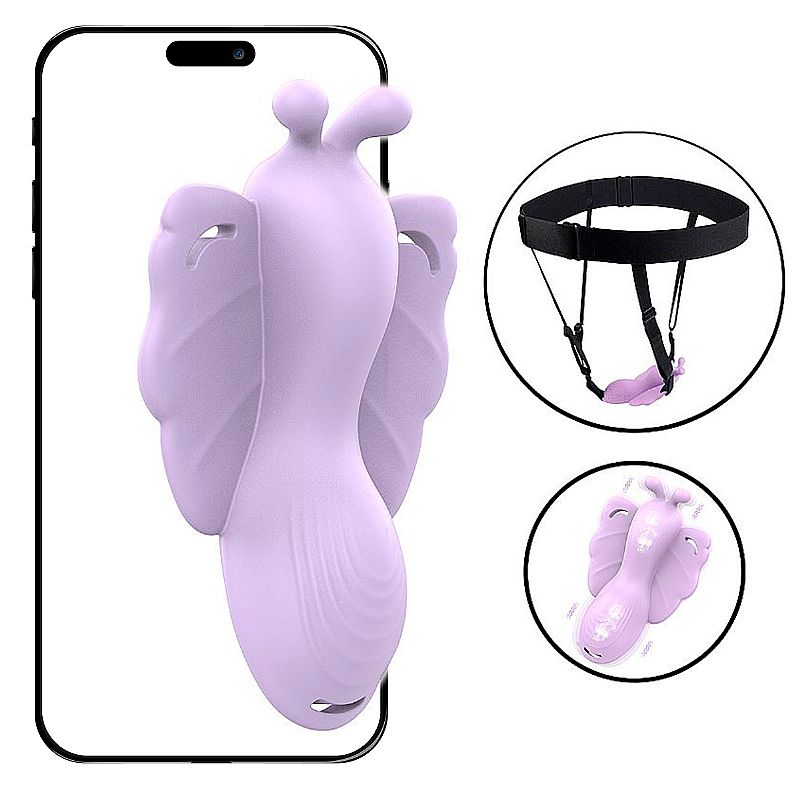 Sora Vibrador de Calcinha em Formato de Borboleta controlado a Longa distância via aplicativo