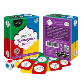 Jogo de Dado e Raspadinha Kama Sutra Hetero Reutilizável da Diversão em Cubo