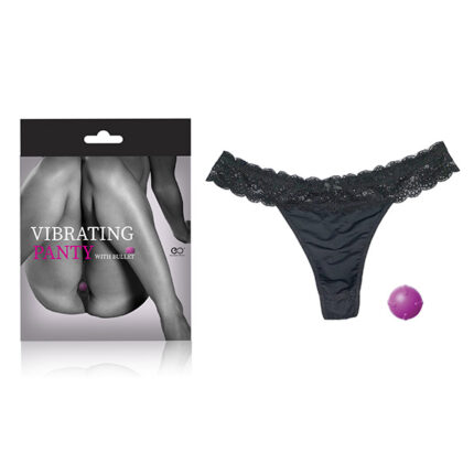 Vibrating panty with bullet - Vibrador de calcinha com cápsula vibratória e calcinha em detalhes de renda - 1,8 x 2,4 cm