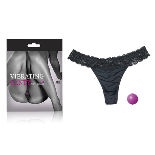 Vibrating panty with bullet - Vibrador de calcinha com cápsula vibratória e calcinha em detalhes de renda - 1,8 x 2,4 cm