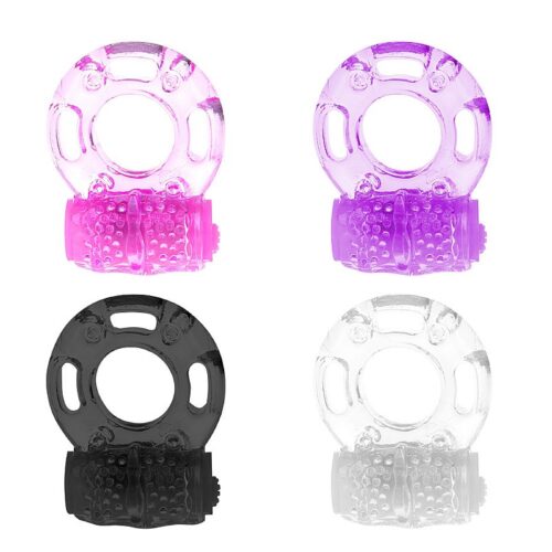 Anel Peniano Com Vibrador E Textura Estimuladora Formato Borboleta