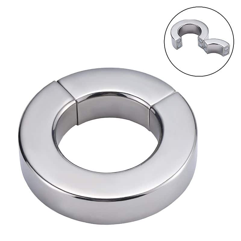 Anel Peniano de Aço Inoxidável com fecho de ímã - 3,5 x 1,4 cm