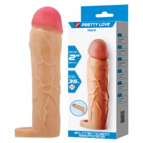 Capa Peniana ultra macia e flexível com Anel para Escroto Hani 18x3,9cm - Pretty Love