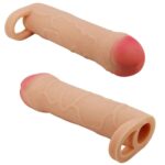 Capa Peniana ultra textura realística macia e flexível com Anel para Escroto Bunion 16,5x3,8cm - Pretty Love - Imagem 3