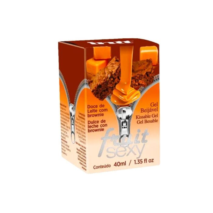 Intt fruit sexy - Gel beijável corporal que esquenta - 40 ml | sabor: doce de leite com brownie - Imagem 3