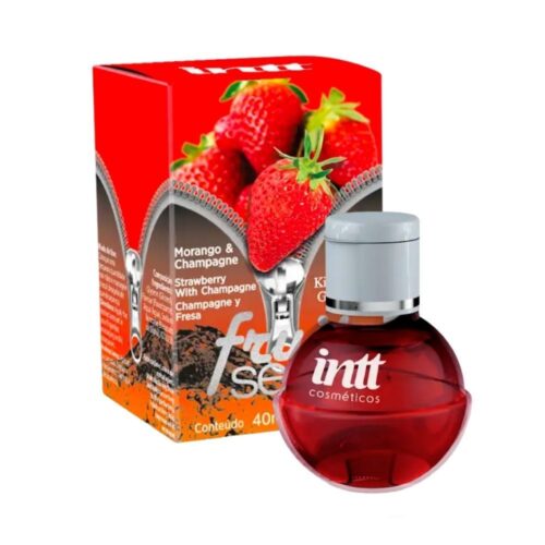 Intt fruit sexy - Gel beijável corporal que esquenta - 40 ml | sabor: Morango com champagne