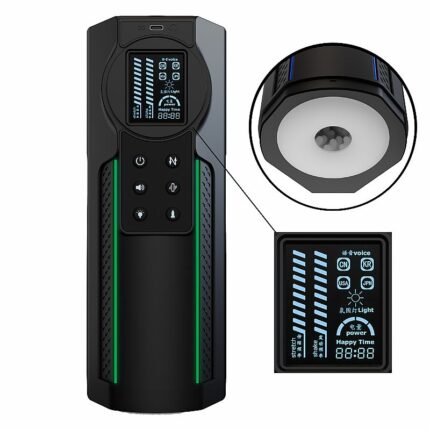 Meishang Masturbador Lanterna com Vai e Vem e Voz com Led 10 Modos de Vibração