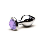 Plug anal Pequeno em alumínio, base em formato de coração com pedra colorida - Imagem 13
