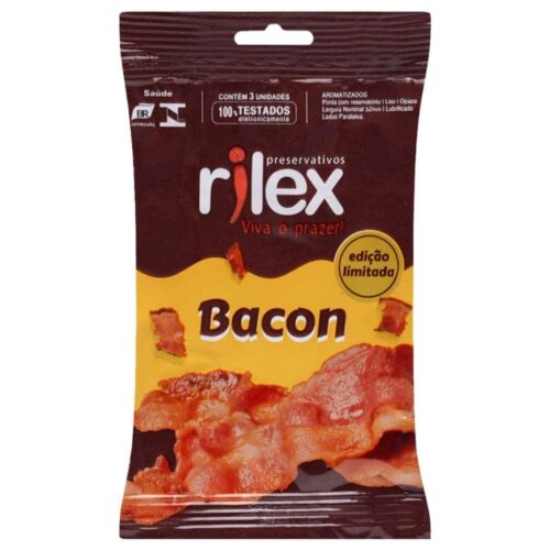 Preservativo Lubrificado com Aroma de Bacon 3 Unidades Rilex