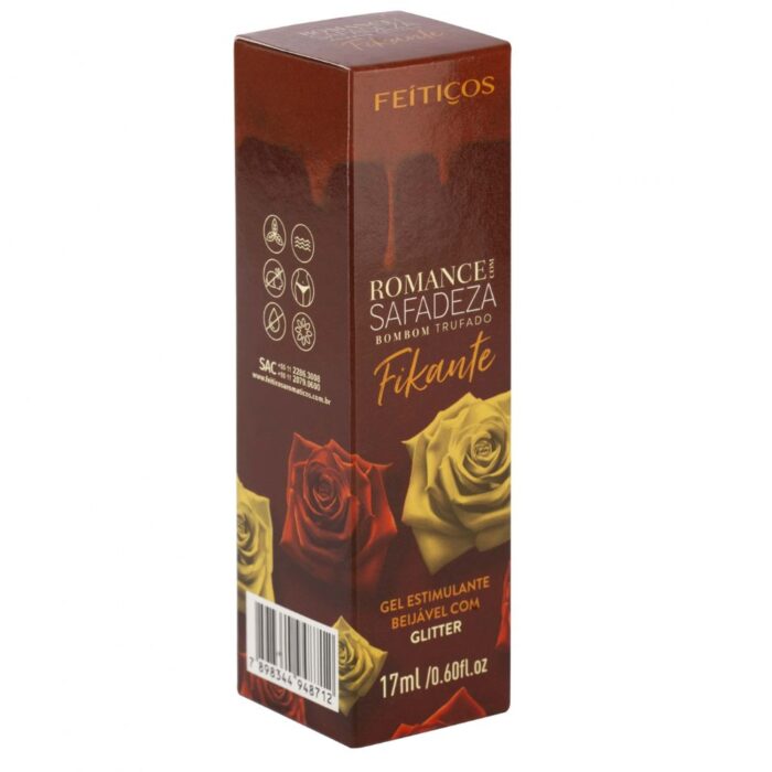 Romance com safadeza Fikante Bombom Trufado gel estimulante beijável com glitter 17Ml Feitiços - Imagem 4
