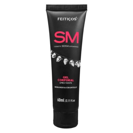 SM Gel Corporal Umectante Excitante Sabor Morango e Chantilly - Feitiços Aromáticos - 60g
