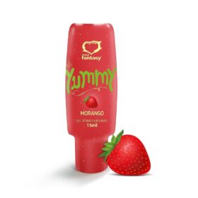 Yummy Gel Térmico Beijável Sabor Morango para Preliminares e Massagem 15ml