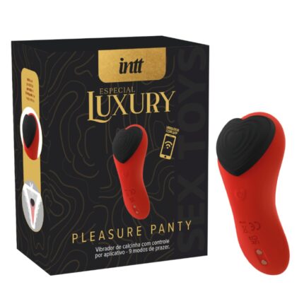 Vibrador de Calcinha Vermelho com 9 Vibrações Controle por APP Intt Luxury