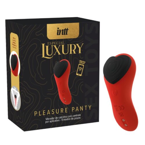 Vibrador de Calcinha Vermelho com 9 Vibrações Controle por APP Intt Luxury