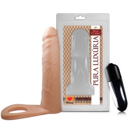 Anel peniano com prótese auxiliar e vibro 16 x 3,8cm