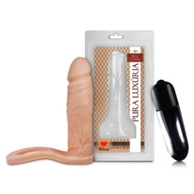 Anel Companheiro para Dupla Penetração 12,4 X 3 cm Com Vibrador Pele