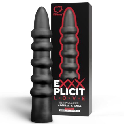 Plug estimulador Exxxplicit Love Black List Maciço - 21x3,5cm