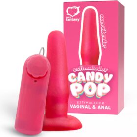 Plug Estimulador Candy Pop com Vibro Bullet - 12,5x3,3cm