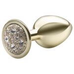 Lite Plug anal Dourado Pequeno Cravejado - Imagem 3