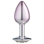 Lite Plug anal Bicolor Pequeno Prata com Rosa Cravejado - Imagem 2