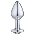 Lite Plug anal Prata Médio com Pedra Cristal - Imagem 2