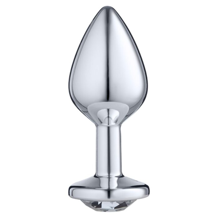 Lite Plug anal Prata Médio com Pedra Cristal - Imagem 2
