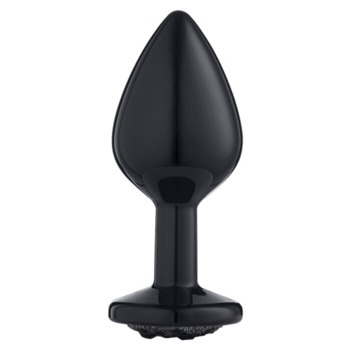 Lite Plug anal Preto Médio Cravejado Pedra Preta - Imagem 2