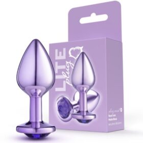 Lite Plug anal Roxo Médio com Pedra Roxa