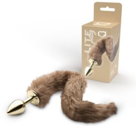 Lite Plug anal pequeno Pequeno Dourado com Rabo Normal