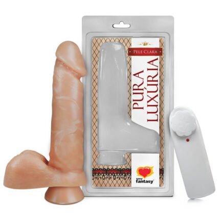 Pênis com Escroto, Vibro e Ventosa - 16cm X 3,5cm