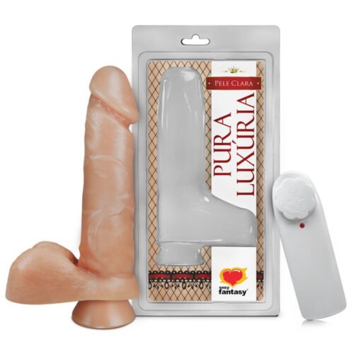 Pênis com Escroto, Vibro e Ventosa - 16cm X 3,5cm