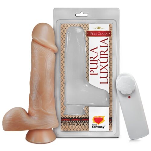 Pênis com Escroto, Vibro e Ventosa - 18cm X 4,4cm