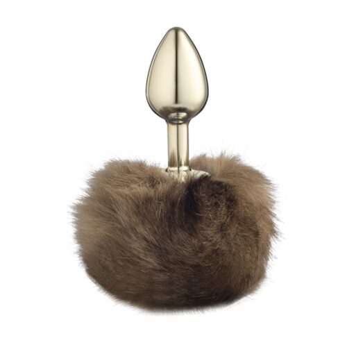 Alternative view of Lite Plug anal Dourado P com Rabo Pompom