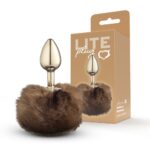 Lite Plug anal Dourado P com Rabo Pompom
