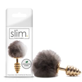 Plug Slim Rabo Pompom - 6,5 X 2,9cm