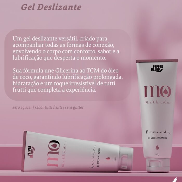 Gel Deslizante MO Molhada Revoada Sabor Tutti-Frutti 50g Pepper Blend - Imagem 2